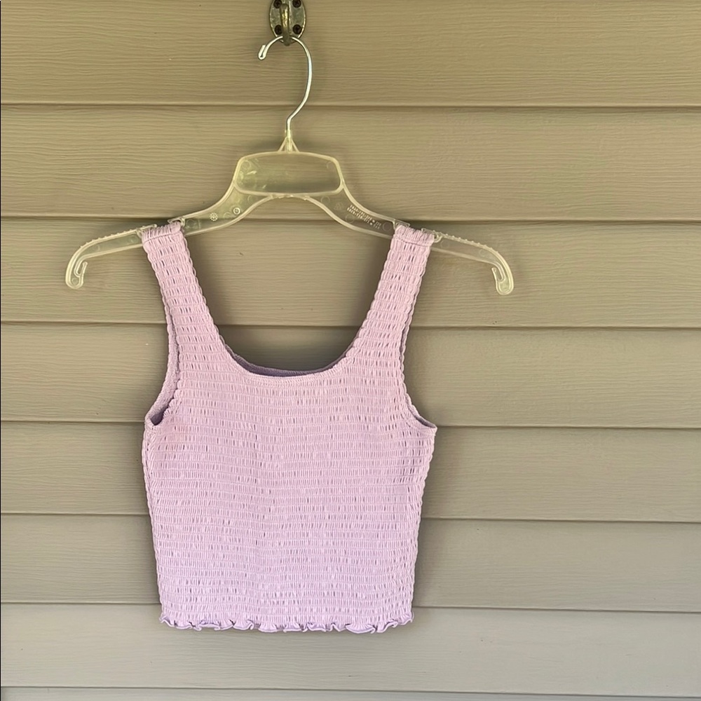 Hollister light purple  Smocked Crop Tank Top- Size XS